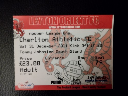 Biglietto leyton orient - biglietto,