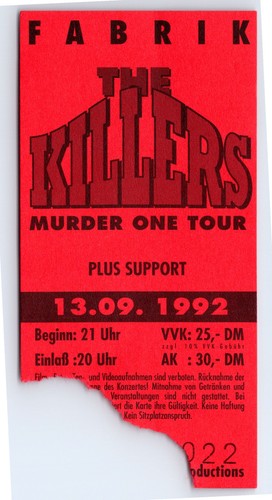 The killers ticket 1992 - the,