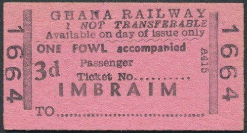 Ghana railway ticket one - railway,
